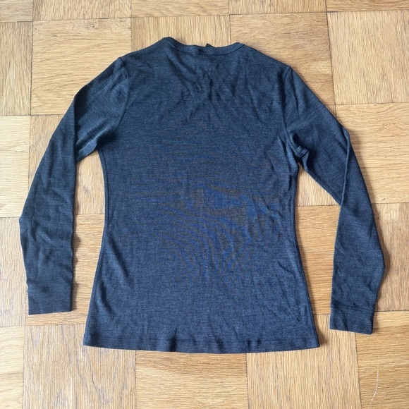Lapasa Womens XL Merino Wool Gray Base Layer Crew Neck Thermal Top - Picture 2 of 5